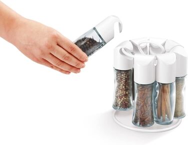 Стійка для спецій Metaltex Spice-8 білого кольору