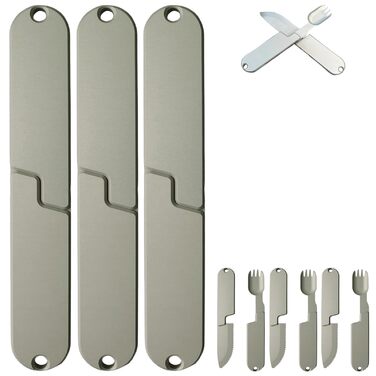 Набір посуду 2 в 1 для кемпінгу, портативний магнітний знімний комплект ложки та виделки, практичний посуд для подорожей, походів, легкий багаторазовий посуд для використання на відкритому повітрі (3)