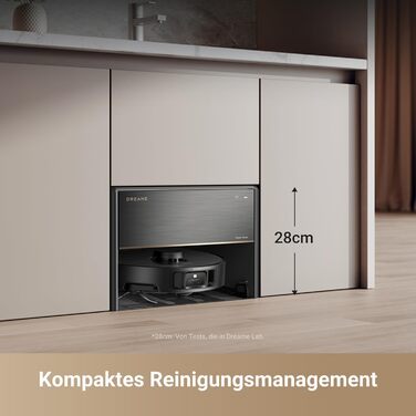 Вакуумний робот з функцією миття підлоги, компактна базова станція 28 см, автоматичне наповнення та спорожнення, інтелектуальна на