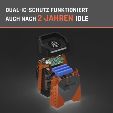 Електричний повітряний насос ETENWOLF ZEPHYR S3-7800mAh, 160 PSI/11.03Bar портативний повітряний компресор для автомобіля, мотоцик