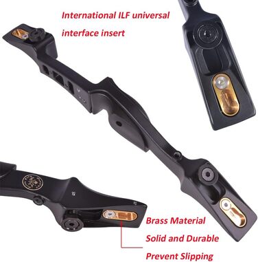 Рекурсивний лук ILF (правий), 60" / 145 см, 20–50 lb, чорний — комплект для стрільби (6 стріл)