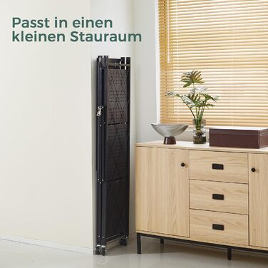 Складана полиця DEANIC, книжкова шафа на 4 полиці, кухонні полиці на колесах, металева полиця для вітальні, комора (61 x 116 x 28 см, чорна) чорна, 4 яруси