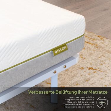 Металеве ліжко i-flair з рейковою основою NAMARA 140x190 см - Висота 28 см, стабільне гостьове ліжко з місцем для зберігання на ніжках, підходить для всіх матраців - Біле 140x190 см Біле