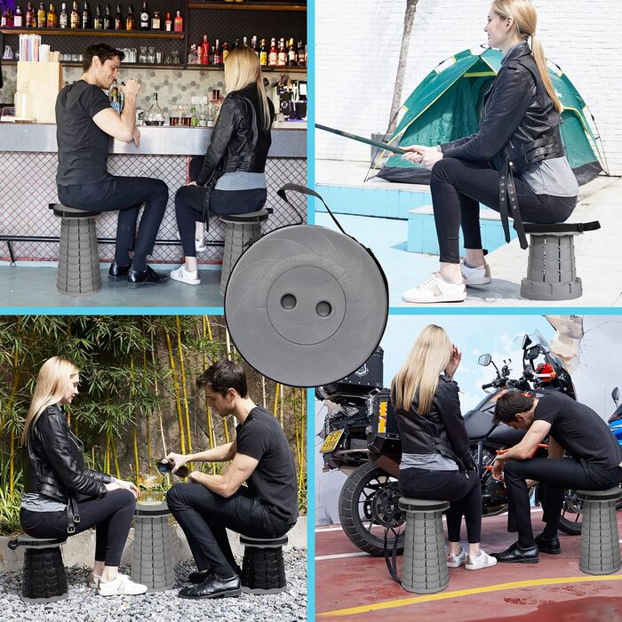 Портативний складаний стілець з подушкою, складний кемпінговий стілець, телескопічний складаний стілець для дорослих для походів, риболовлі, подорожей, барбекю, вантажопідйомність 200 кг з сумкою для перенесення, сірий