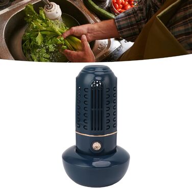 Машина для миття фруктів та овочів Focket, водонепроникність IPX7, 2400 мАг, портативний пристрій для чищення овочів та овочів, компактний автоматичний засіб для чищення фруктів та овочів для фруктів, овочів, рису (синій)