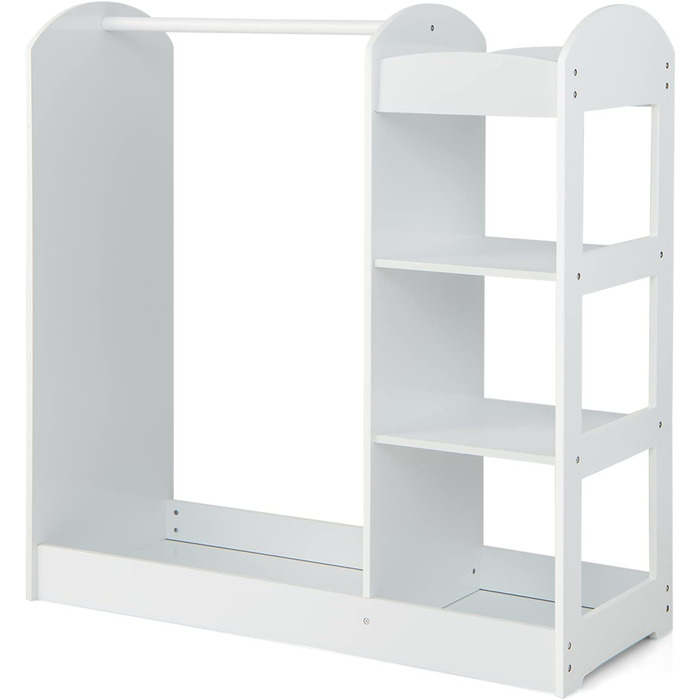 Дитяча шафа для одягу DREAMADE з дзеркалом і вішалкою для одягу, дитяча шафа з 4 відкритими полицями, вішалка для дитячого одягу д