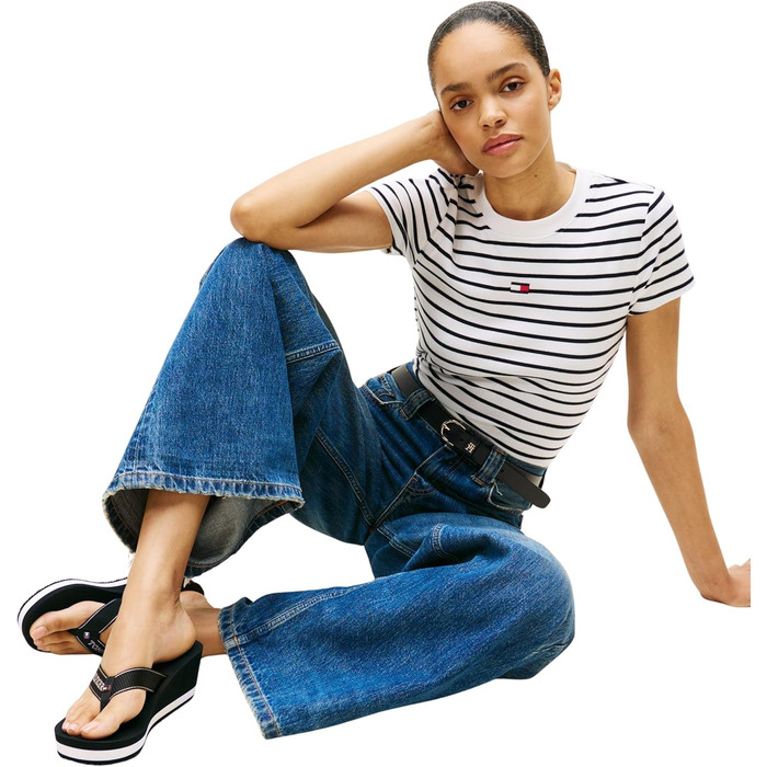 Жіночі літні шльопанці Tommy Hilfiger на танкетці, розмір 39 EU, чорні