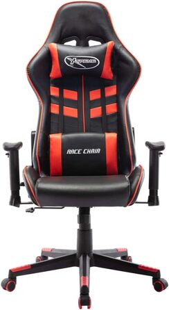 Ігрове крісло чорно-червоне зі штучної шкіри