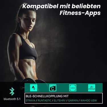 Браслет-пульсометр CYCPLUS, Bluetooth 5.1 ANT з LED-дисплеєм для відстеження серцевого ритму, водонепроникний IP67, для бігу, велоспорту, фітнесу та інших видів спорту (чорний)