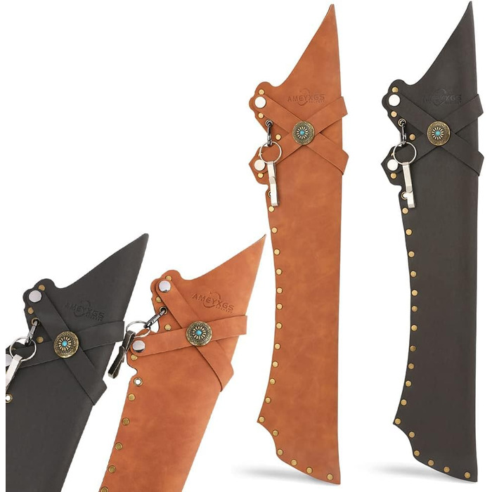 Шкіряний сагайдак для стріл Wolf, чорний/коричневий, 61×11 см