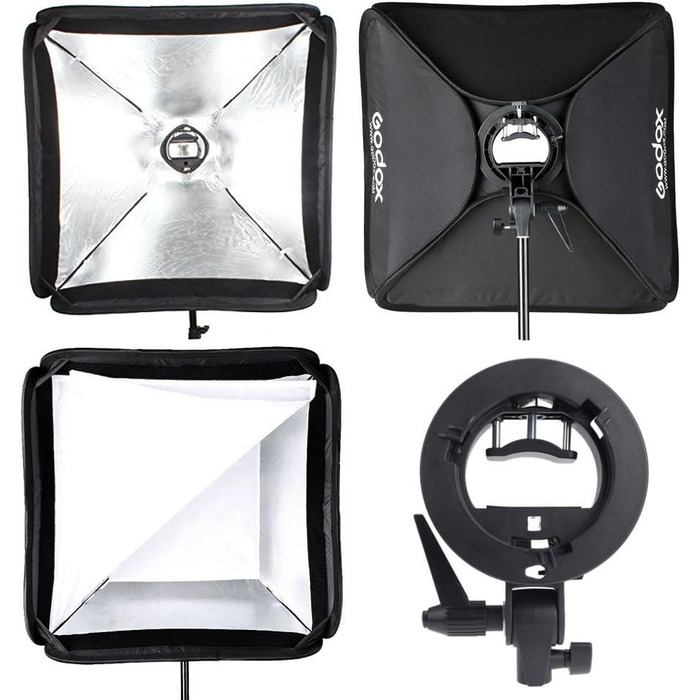 З кронштейном Godox S-Type Speedlite, комплект Bowens Mount Portable Godox Softbox 60 см для Godox (Godox Softbox SFUV6060) Godox softbox 24', 60x60