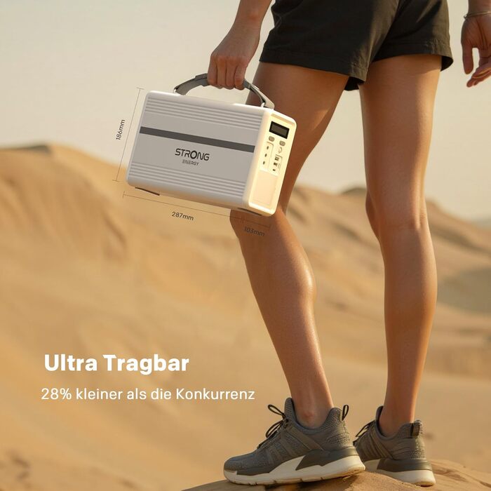 Портативна електростанція STRONG P300, акумулятор LiFePO4 ємністю 307,2 Втгод, сонячний генератор 300 Вт, технологія MPPT, захист BMS, QC3.0 та PD 30 Вт, ідеально підходить для кемпінгу, подорожей та надзвичайних ситуацій на свіжому повітрі. P300 307,2 Вт
