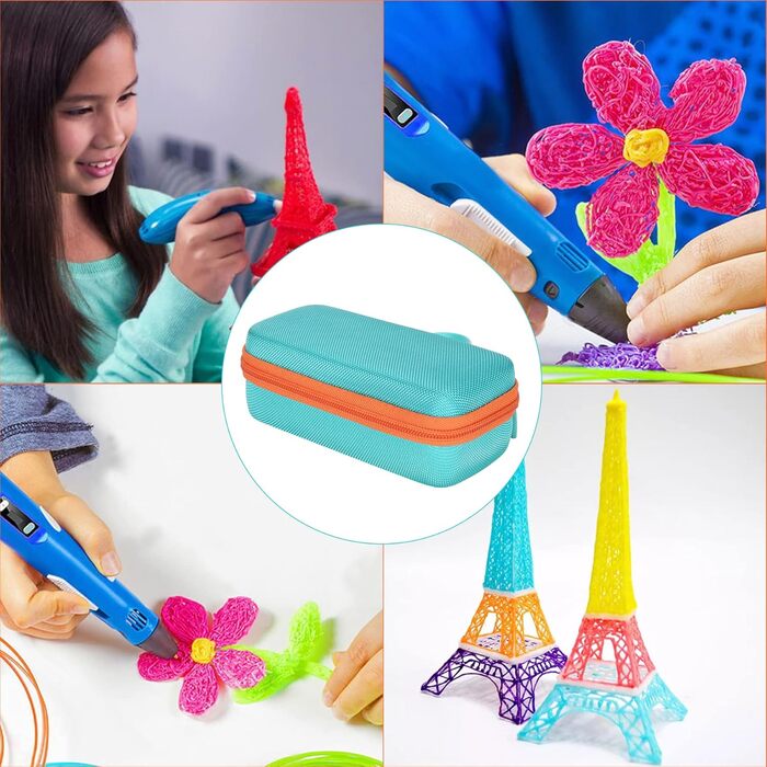 Чохол для зберігання Aenllosi, сумісний із набором 3D-ручок 3Doodler Start (2023) для дітей, сітчастим тримачем для зберігання 3D-ручки та USB-кабелем (лише футляр, монетний колір)