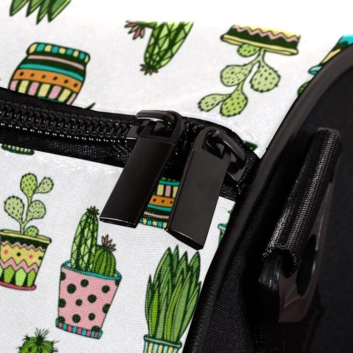 Спортивна сумка, маленька дорожня сумка, сумка для шопінгу та йоги з барвистим малюнком у стилі дудл (квіти, кактуси), сумка для фітнесу на відкритому повітрі, ручна поклажа