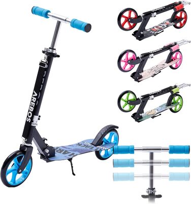 Міський самокат Arebos kick scooter зелений самокат регульований по висоті складний вкл. ремінь для перенесення колеса XXL педальн