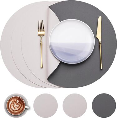 Набір з 4-х, миються серветки серветки круглі Ø 38см серветки круглі двосторонні нековзні серветки зі штучної шкіри серветки зі шт