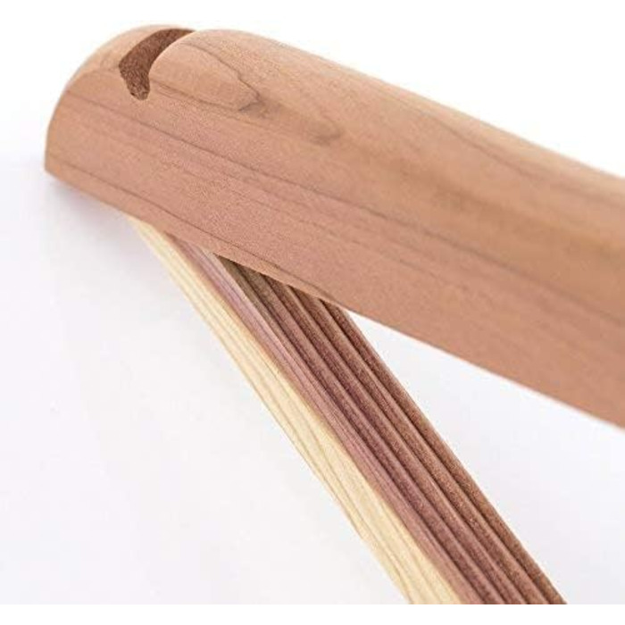 Вішалки для одягу з кедрового дерева 44 см з нековзною штангою для штанів, 24