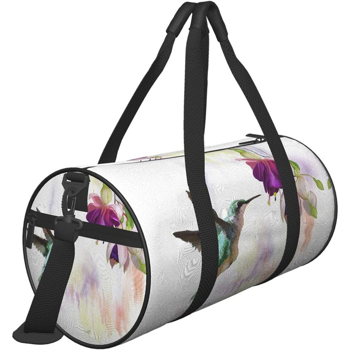 Дорожня сумка-шопер Колібрі з квітковим малюнком, велика спортивна сумка для фітнесу та подорожей, сумка для покупок, на вихідні та для ночівлі, унісекс