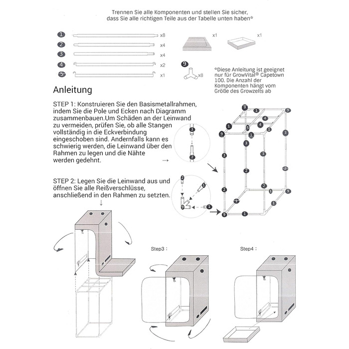 Тент для вирощування Lisbon 60x60x160 см / Гроубокс / Світлонепроникний шаф для рослин