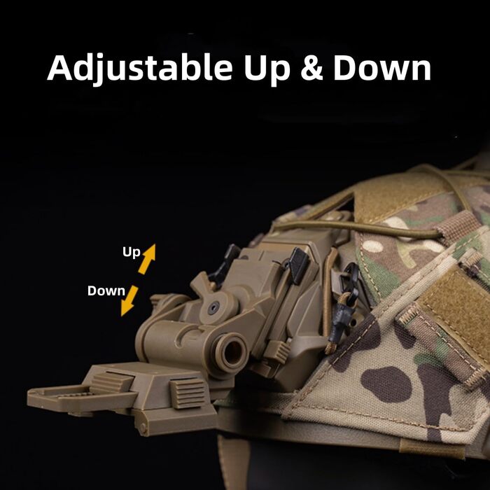 Кріплення на шолом, кріплення для ПНБ, кріплення для шолома для окулярів нічного бачення, регульоване тактичне кріплення на шолом з повного нейлону для L4G24, кріплення для ПНБ PVS-15/18, кріплення для імітації ПНБ типу PVS 31 (чорне)