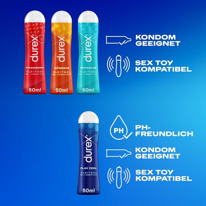 Набір гель-лубрикантів Durex Play, 4 × 50 мл, на водній основі
