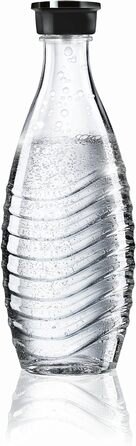 Зі скляною пляшкою для газованої води, яку можна мити в посудомийній машині, включаючи 1 циліндр і 1 скляний графин 0,6 л Колір титан/срібло, матова сталь, титан/срібло 130 см З 1 графином, 2.0