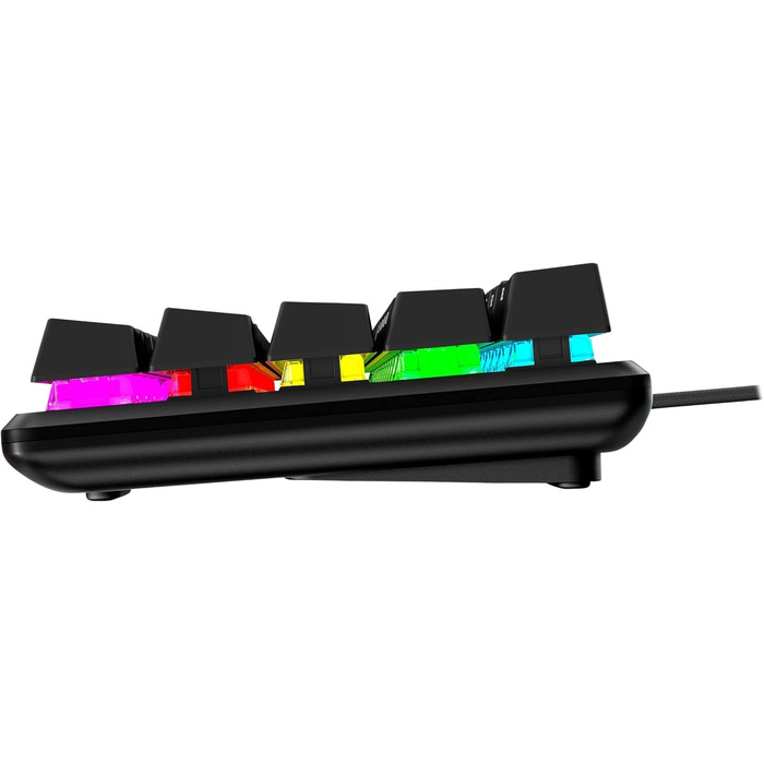 Механічна ігрова клавіатура, ультракомпактний форм-фактор 60, червоний перемикач HyperX (лінійний), подвійні клавіші Double Shot P