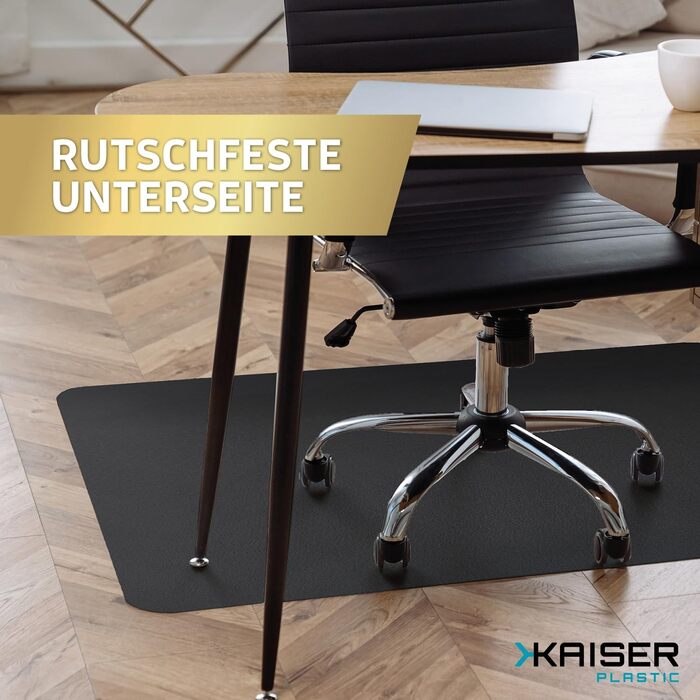 Захисний килимок для підлоги Kaiser, чорний, 120x150 см - килимок для столу, чорний - килимок для стільця - нековзний килимок для стільця - захисний килимок для офісних стільців - килимок для стільця, 120 x 150 см