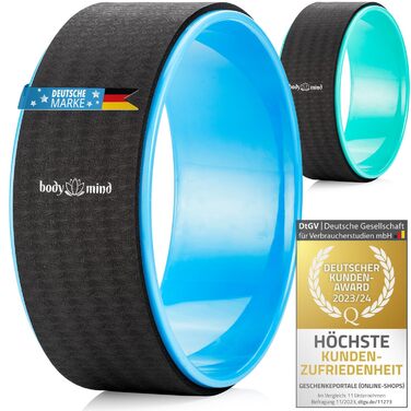 Колесо для йоги, фітнес-колесо для дхарми для асан та розтяжки спини ролик для йоги для розтяжки синього кольору