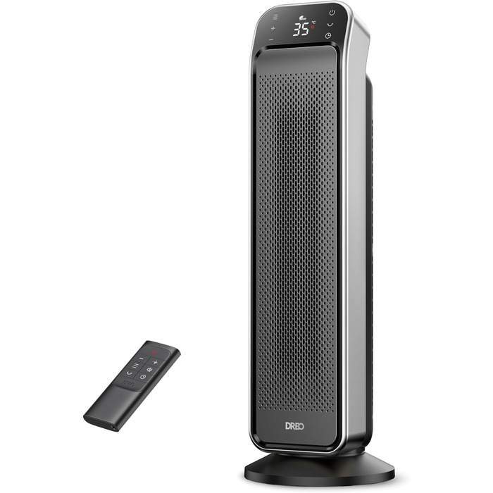 Енергозберігаючий безшумний керамічний обігрівач Dreo 2000 Вт з пультом дистанційного керування та термостатом, 25-дюймовий, 3-реж