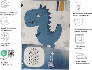 Дитяча постільна білизна Theonoi постільна білизна для малюків дитяче ліжечко в комплекті підковдра 100x135 та наволочка 40x60 з б