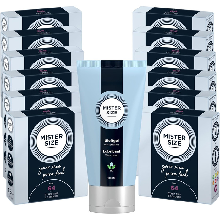 Набір MISTER SIZE 64 мм, 36 презервативів, лубрикант 100 мл