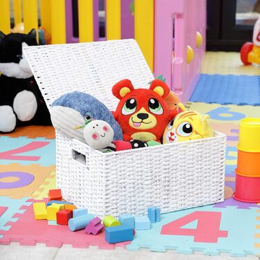 Кошик для зберігання Arpan з кришкою, виготовлений з паперу та мотузки, білий, розмір XL