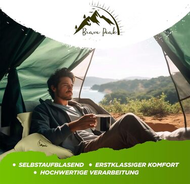 Сантиметровий самонадувний килимок для сну з подушкою теплий, легкий та компактний, 10-