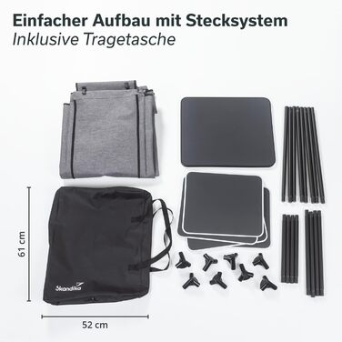 Кухня для кемпінгу Skandika Ruoka Висока шафа/кухонна шафа з мийкою та захистом від вітру та бризок, відділення для зберігання з полицями, сумка для перенесення, вулична кухня, кемпінгова шафа Вулична кемпінгова кухня, дорожня кухня 59 x 48 x 140 см