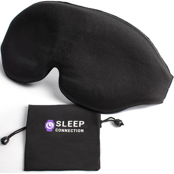 Маска для сну Sleep Connection 3D, 100 світлонепроникний шовк, маска для сну з глибокою очницею, захист вій, маска для сну, преміа