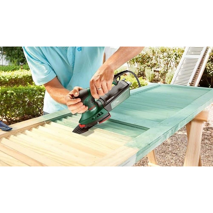 Багатофункціональна шліфувальна машина Bosch для дому та саду PSM 200 AES (200 Вт, у кейсі) 06033B6000 чорний, зелений, червоний