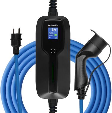 Тип 2 зарядний пристрій для електромобілів, портативний режим 2 16А зарядний кабель для електромобілів з вилкою Schuko для стандар