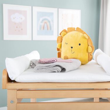 Пеленальний блок roba Baby Pool - Висувний пеленальний столик з інтегрованою ванною - Мобільна комбінація з натурального дерева -