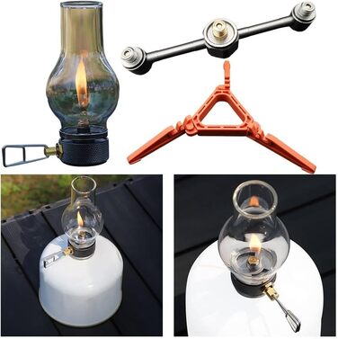 Газовий ліхтар з підсвічуванням, газовий ліхтар для кемпінгу, портативні ліхтарі для паливного намету на природі, для кемпінгу на свіжому повітрі, походів (комплект з 2 газових ліхтарів)