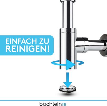 Сифон Bchlein Design універсальний для умивальника та умивальника - Зливний комплект ідеально встановлений - Сифон з отвором для чищення Інструкція з монтажу - Конструкція Сифон Зливний Комплект Трубчастий Сифон Хром