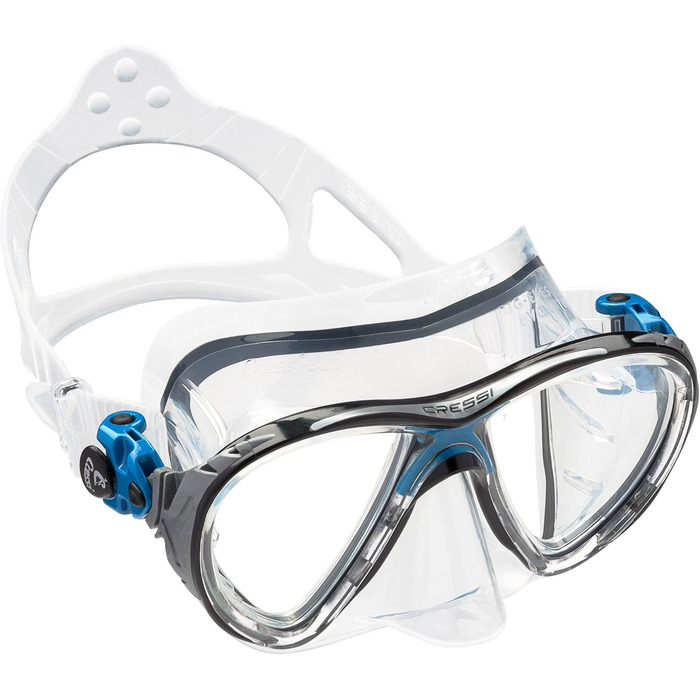 Набір для підводного плавання Cressi Big Eyes Evo Alpha Ultra Dry з трубкою та маскою для дайвінгу Palau - ласти преміум-класу унісекс для підводного плавання, синій/світло-блакитний, S/M (38/41)
