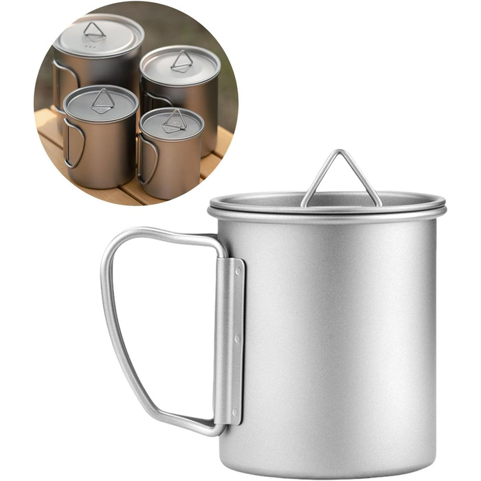 Кемпінгова кавова кружка з кришкою, для приготування їжі, питної води, обладнання для вуличної кухні, дорожнього посуду, напоїв, туристичної кружки, складної кемпінгової кружки 200 мл