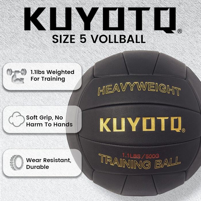 Волейбольний м&39яч KUYOTQ з обтяженням, розмір 5, тренувальний, 18-панельний, високоякісний, надзвичайно м&39який, стабільної форми, для використання в приміщенні та на вулиці (вільний)