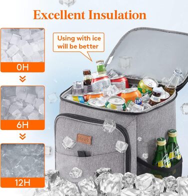 Ізольована сумка-холодильник Lifewit 32L 34 Can, великий рюкзак-холодильник, герметична портативна сумка для обіду, м&39яка сумка-холодильник для активного відпочинку на свіжому повітрі, пікніків, пляжу, барбекю, кемпінгу, подорожей, сімейного використанн