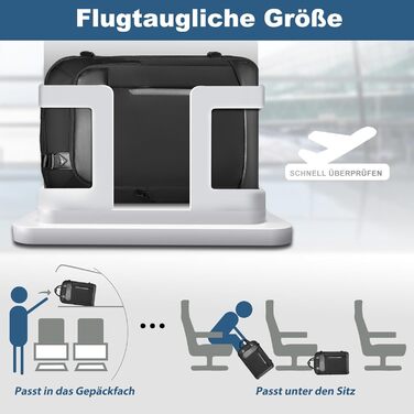 Ручна поклажа Taygeer EasyJet 45x36x20, Рюкзак-ручна поклажа-літак 45x36x20 з кодовим замком та відділенням для взуття, розширюваний дорожній рюкзак, сумісний з рюкзаком для ноутбука 15,6 дюймів, чорний