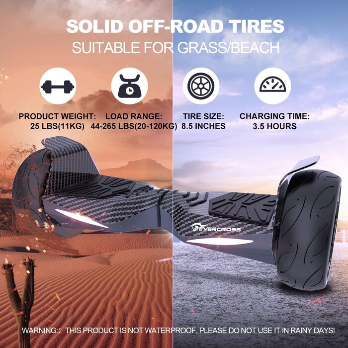 Гіроскутер EVERCROSS з картингом – 8,5" дитячий гіроскутер-картинг з Bluetooth, керуванням через додаток, самобалансуючий самокат для підлітків та дорослих