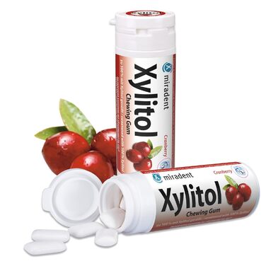Жувальна гумка miradent Xylitol Dental Care журавлина– 12 шт.