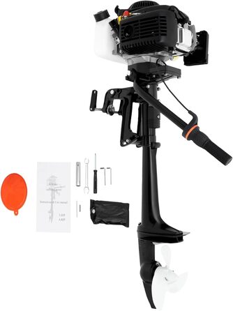 Тактний підвісний мотор 4 к.с. - бензиновий підвісний мотор об&39ємом 55 куб.см, потужністю 2,9 кВт, з системою CDI, системою повітряного охолодження та паливним баком об&39ємом 1,4 л для каяків, каное та шлюпок (4-тактний, 4 к.с.), 4-