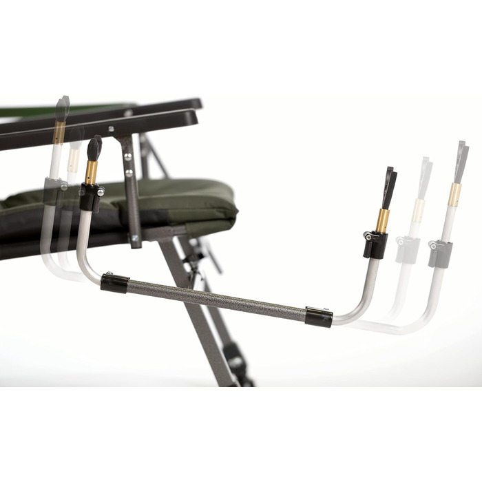 Крісло для риболовлі на коропа, кемпінгове крісло F5R ST/P, розкішне кемпінгове крісло для риболовлі на коропа з додатковою висотою та тримачем для вудки на столі, поліестер